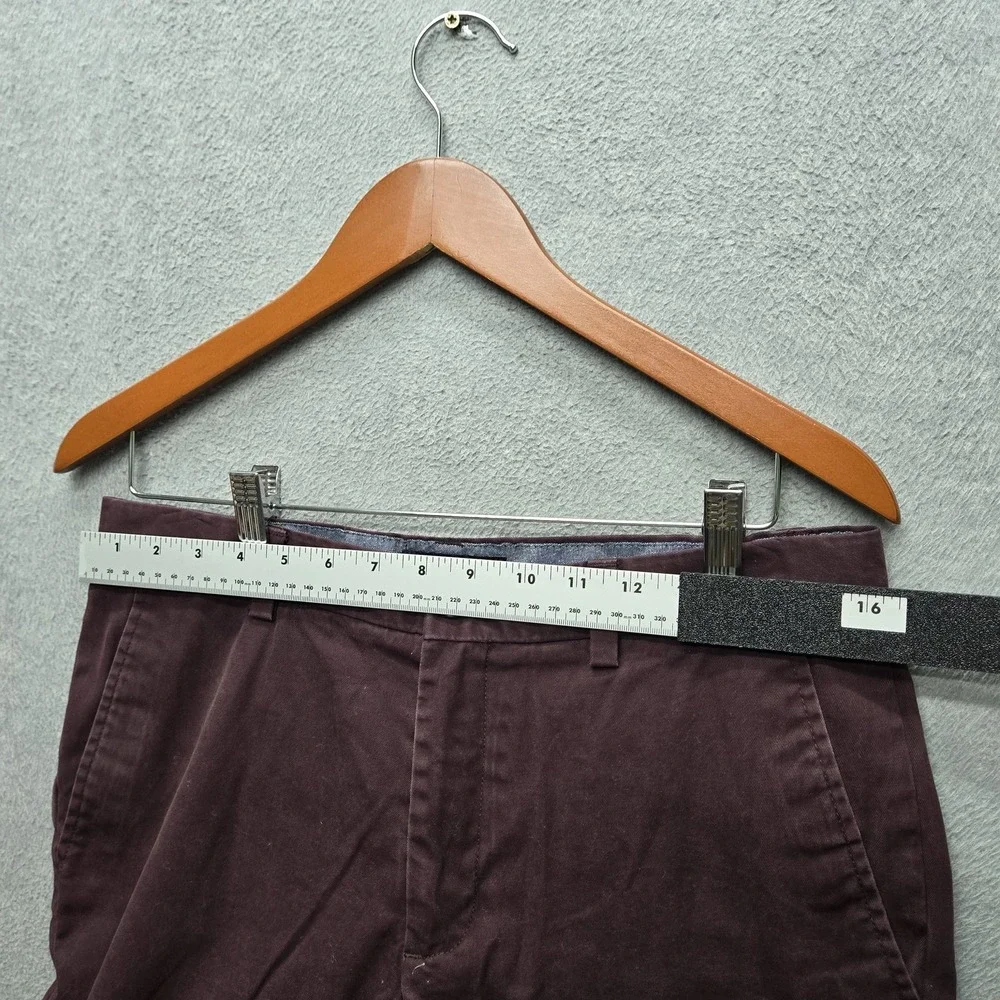 Banana Republic Men Pants 31X30 Burgundy Chino Twill Aiden‎ Button 28